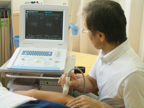 超音波画像観察装置を使用した検査